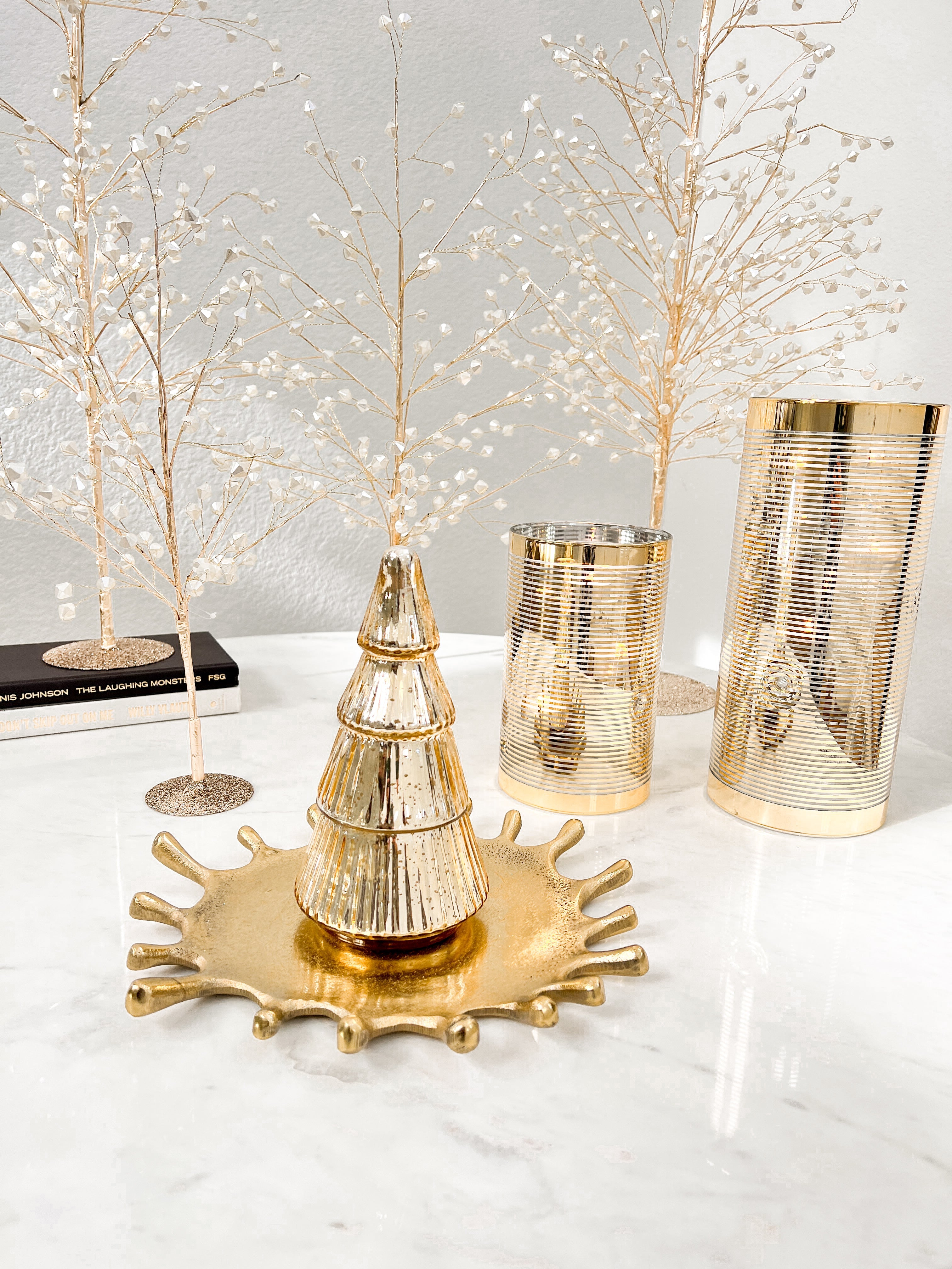 Gold Mercury Glass Ornament Candles (Two Styles) - HTS HOME DECOR