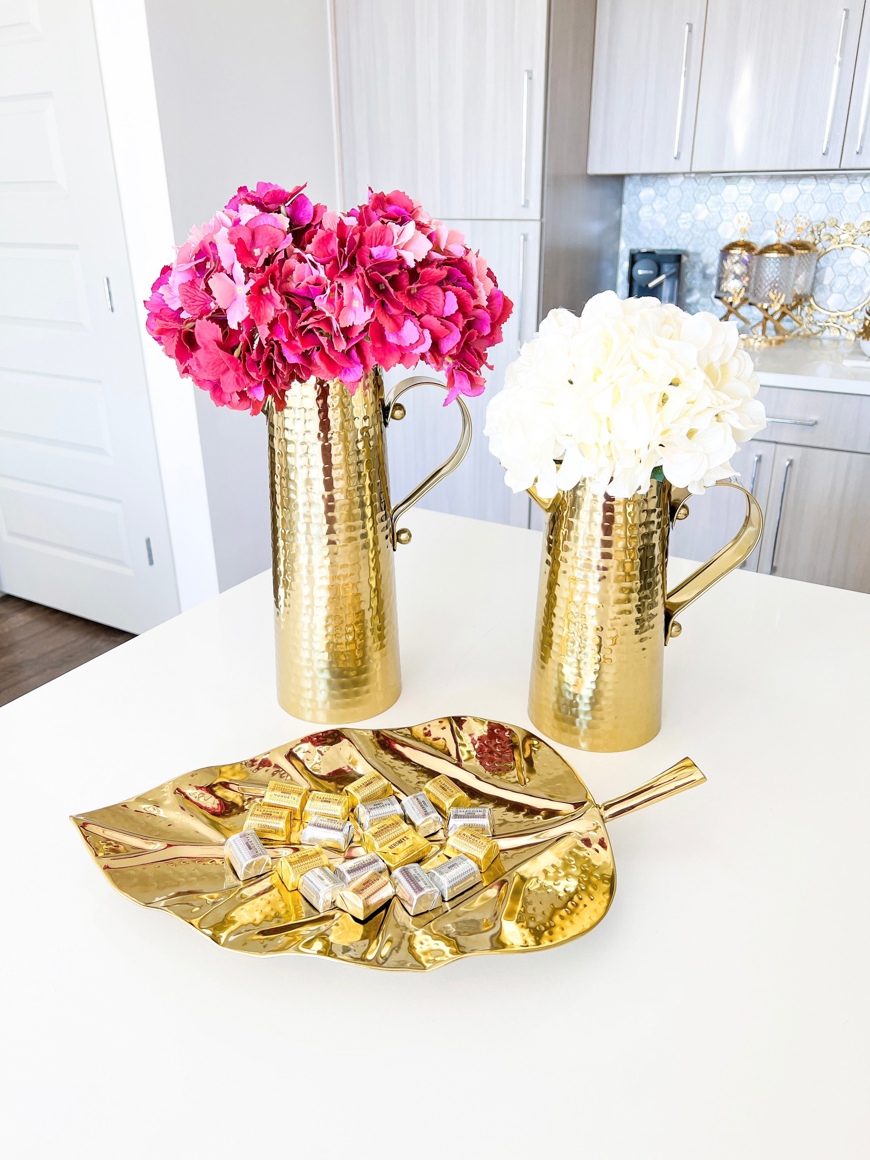 Gold Metal Leaf Tray - HTS HOME DECOR