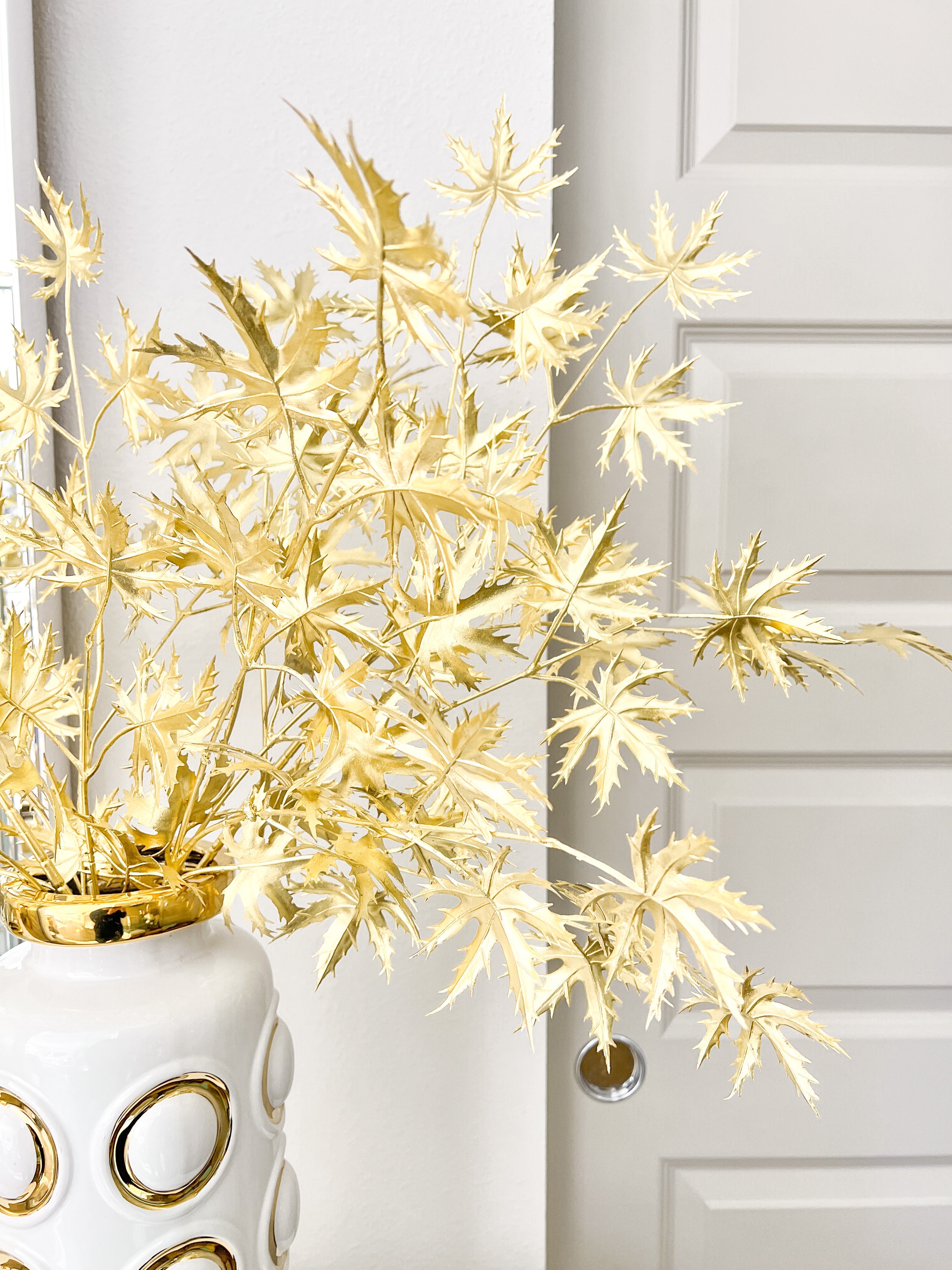 Gold Metallic Leaf Spray (Pack of 3) - HTS HOME DECOR