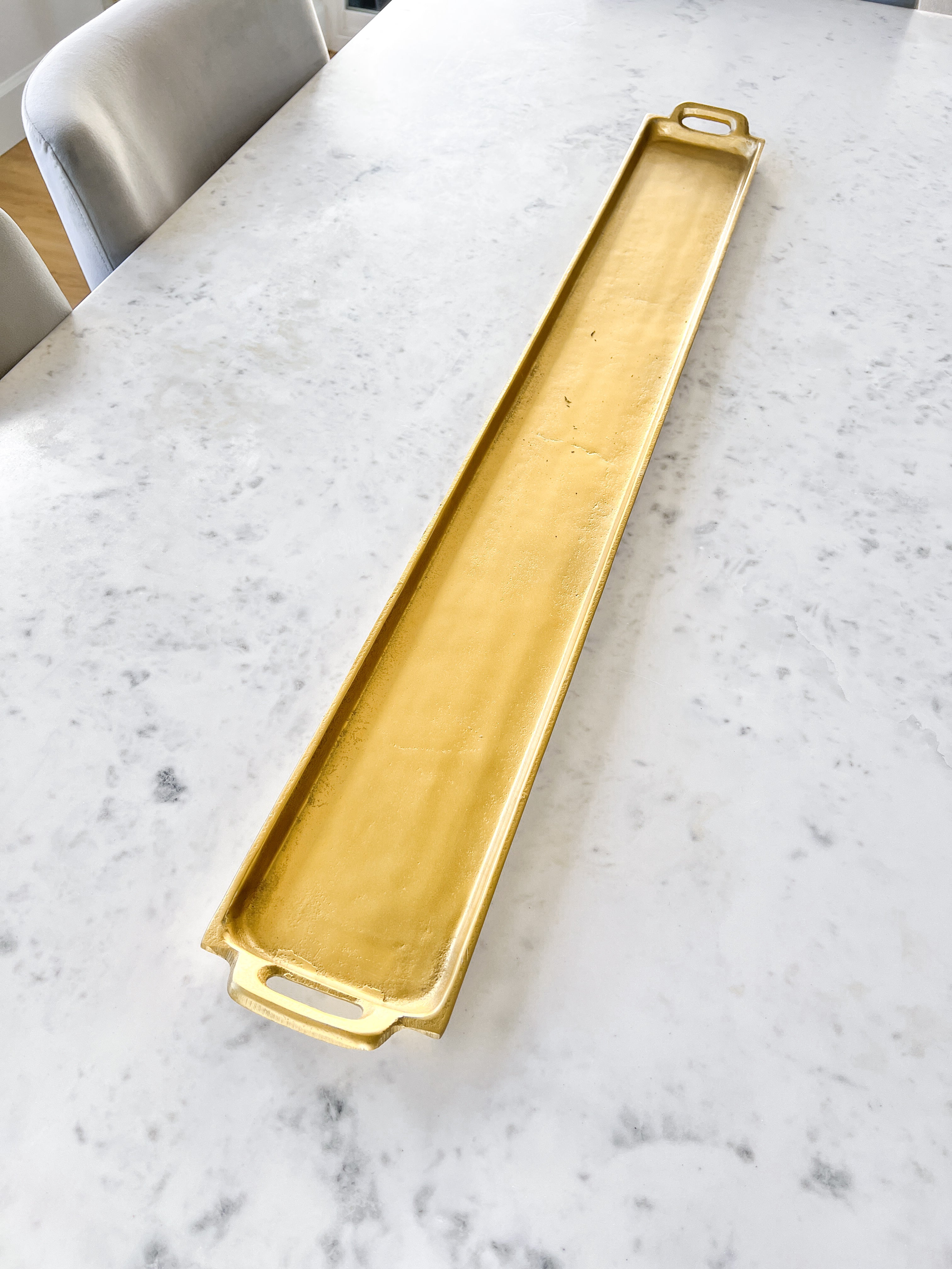 Gold Oblong Decorative Tray - HTS HOME DECOR