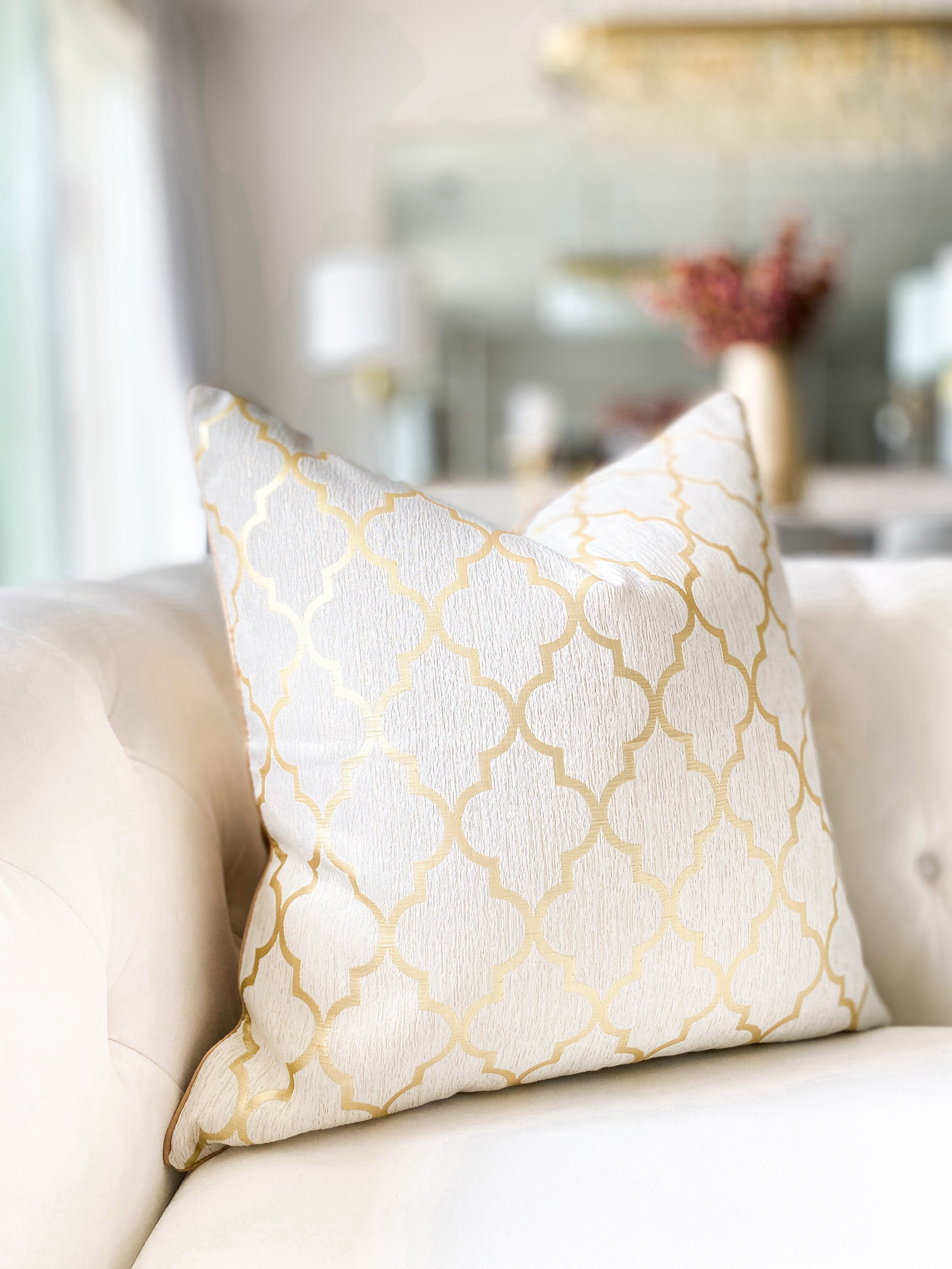 Gold Pattern Pillow Cover 22x22 - HTS HOME DECOR