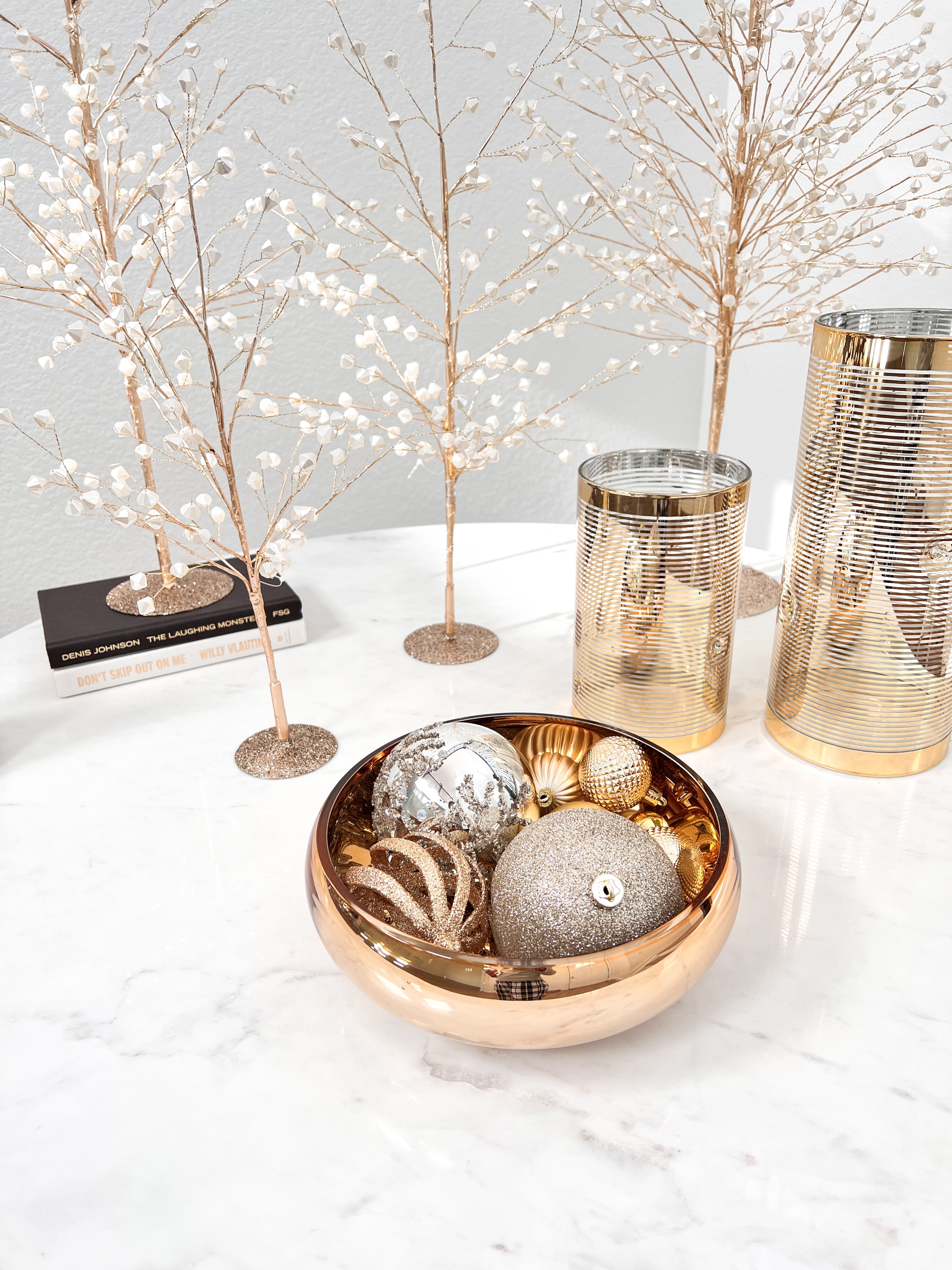 Gold Round Glass Decorative Bowl - HTS HOME DECOR