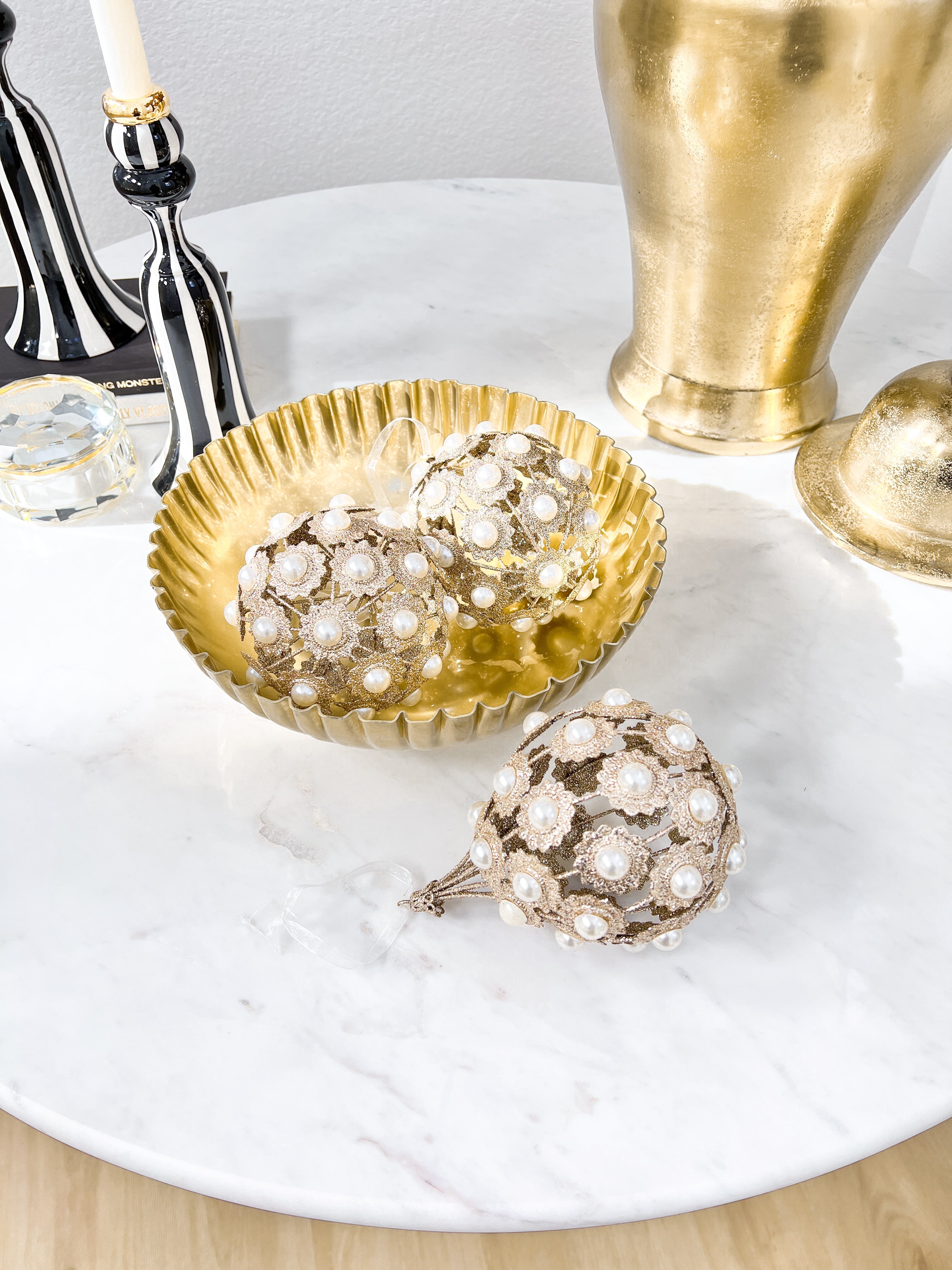 Gold Ruffled Decorative Bowl - HTS HOME DECOR
