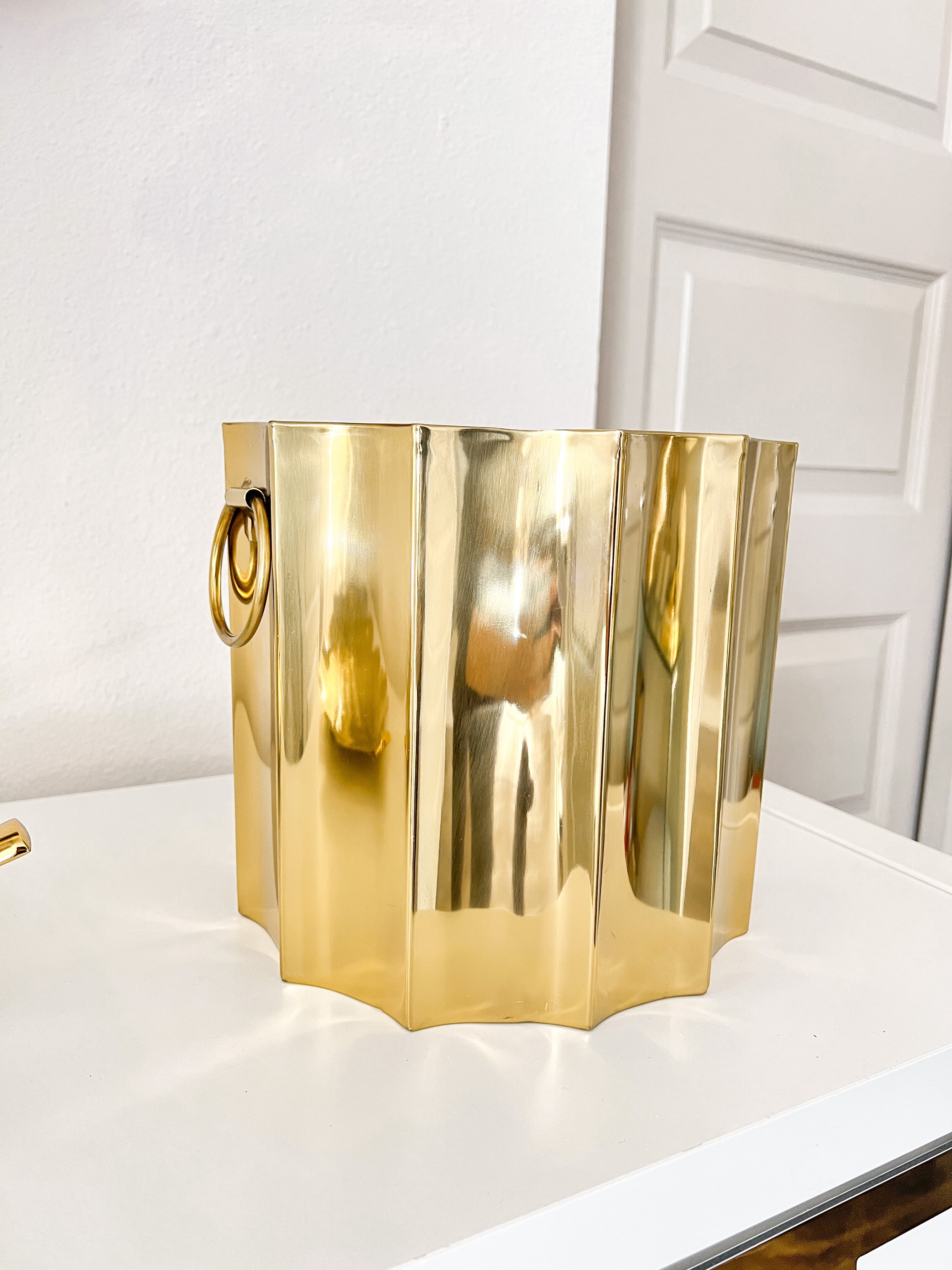 Gold Scalloped Edge Planter Vase - HTS HOME DECOR