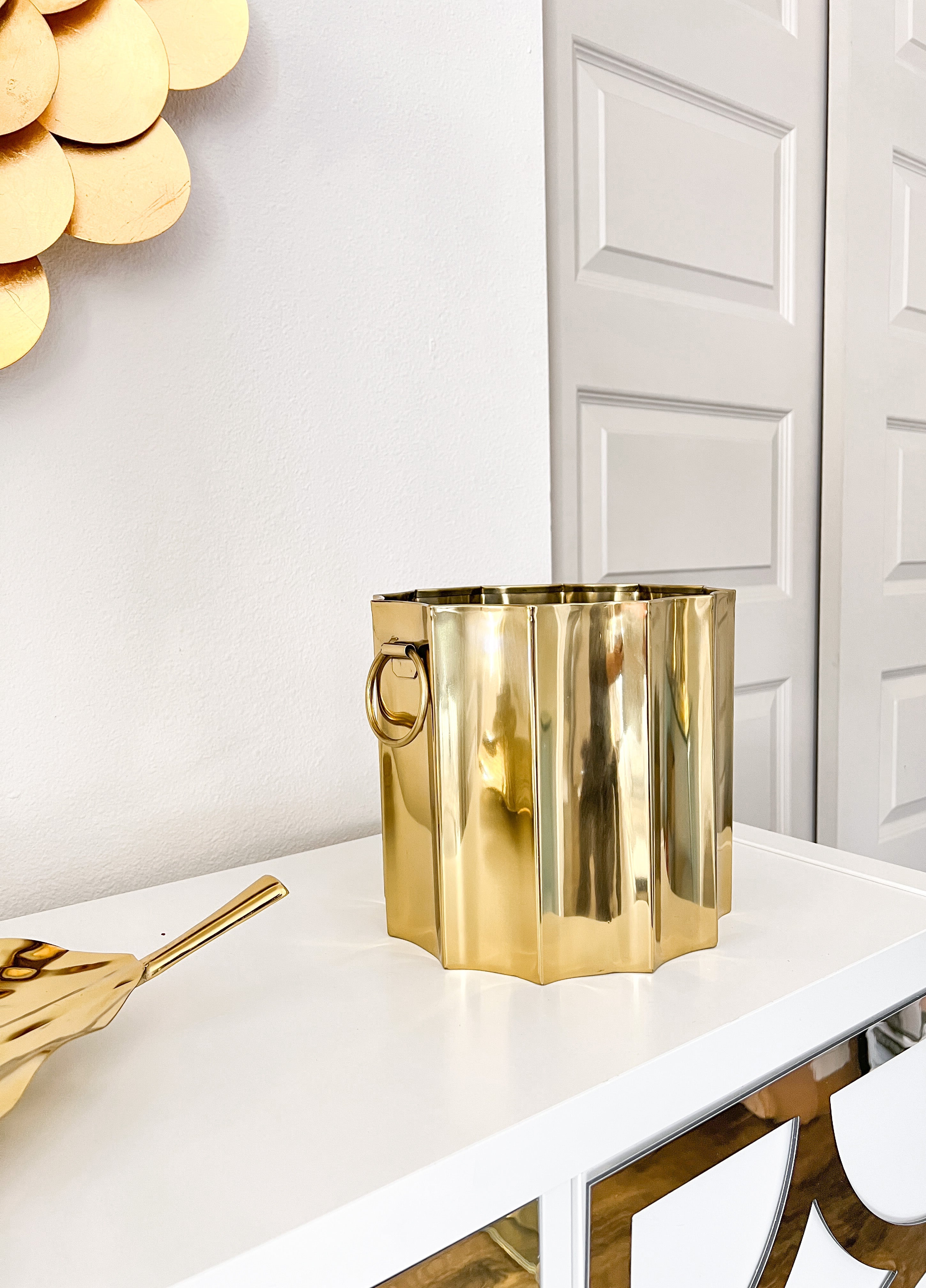 Gold Scalloped Edge Planter Vase - HTS HOME DECOR