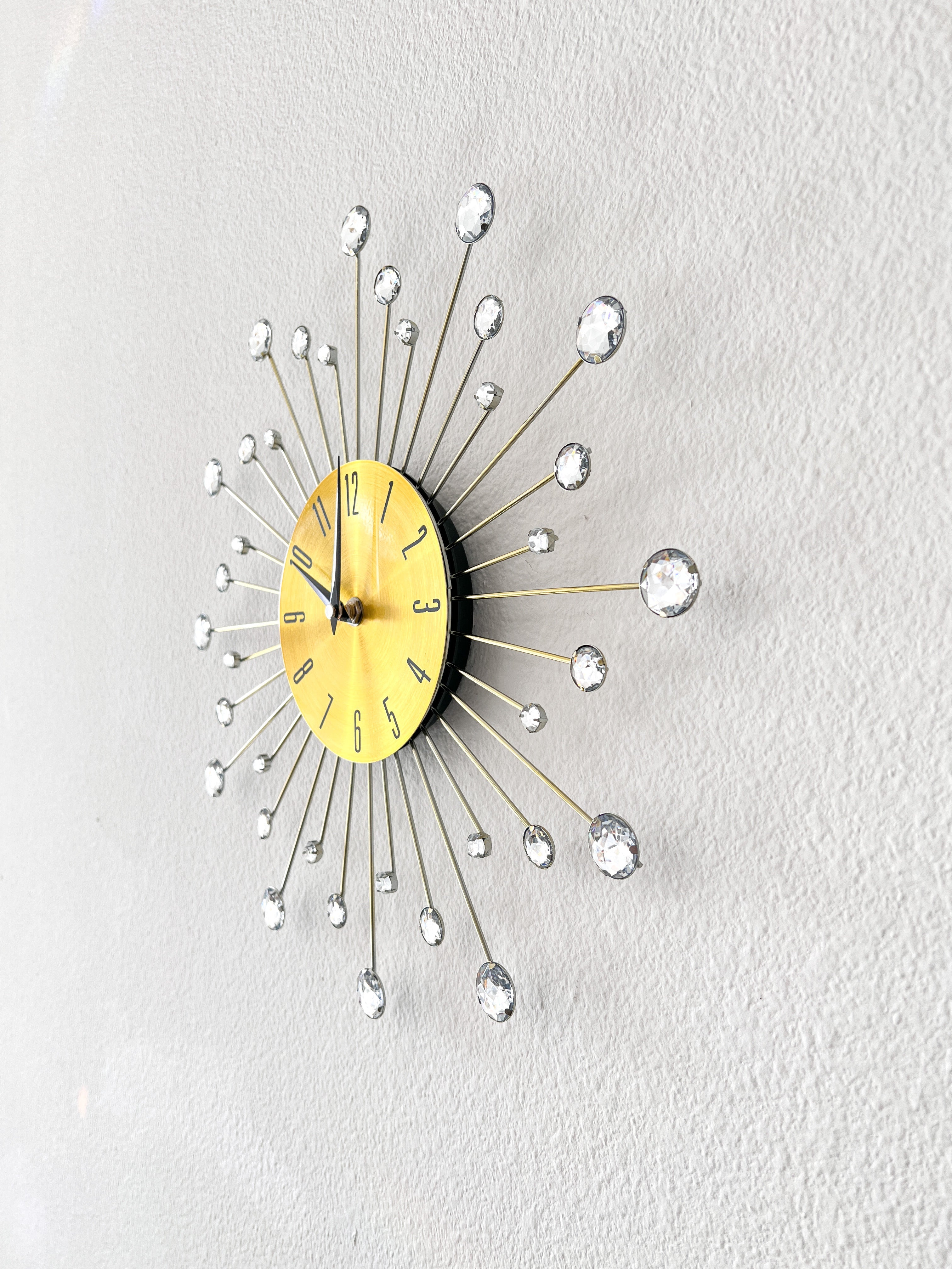 Gold Sunburst Wall Clock - HTS HOME DECOR