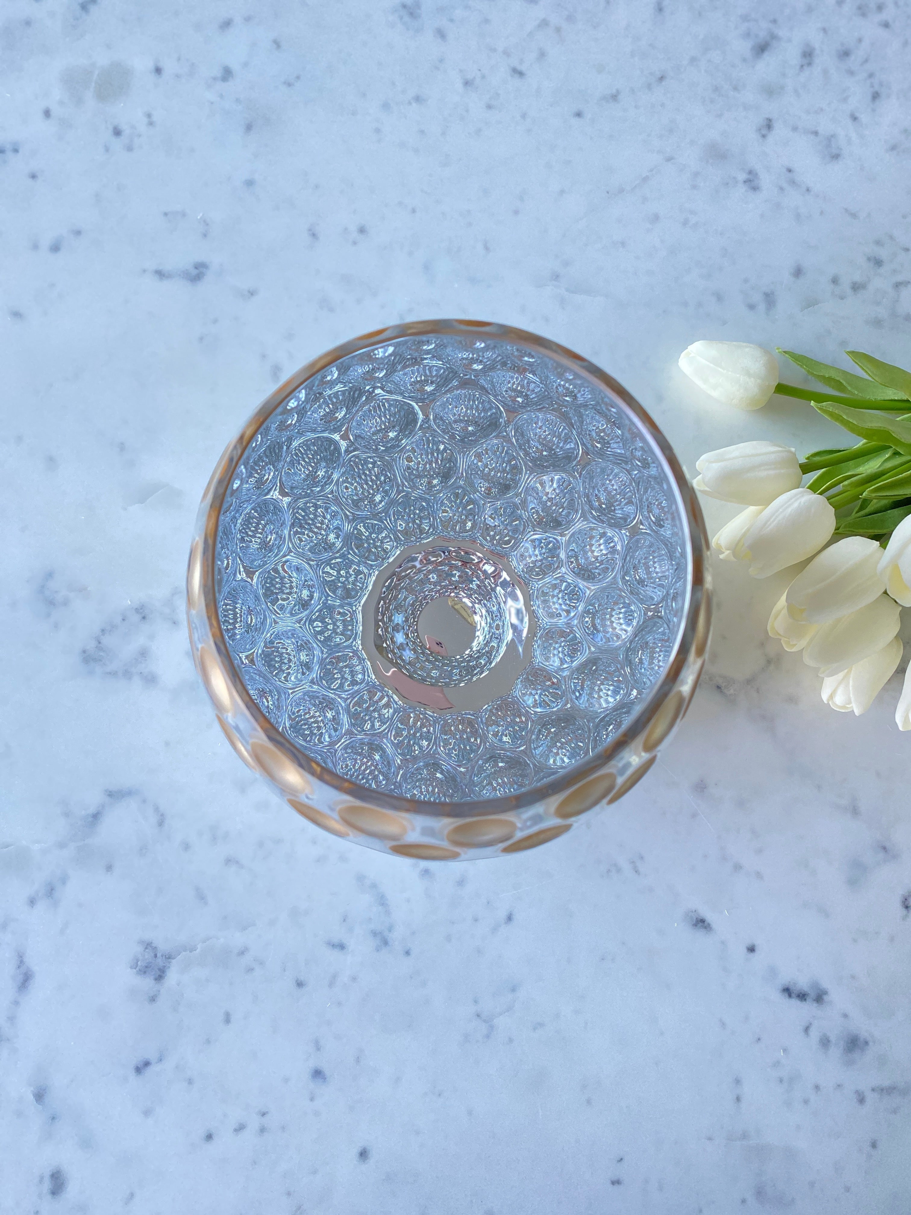 Gold Textured Glass Vase - HTS HOME DECOR