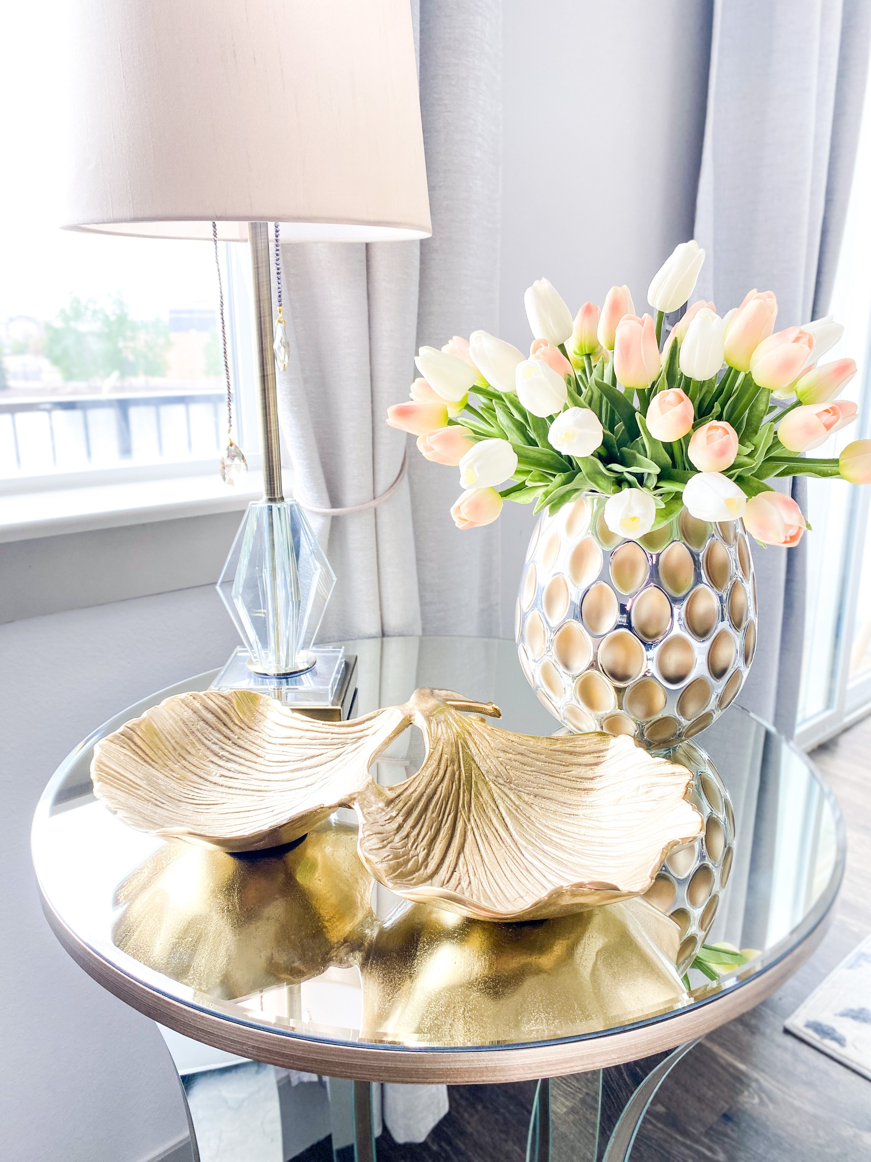 Gold Textured Glass Vase - HTS HOME DECOR