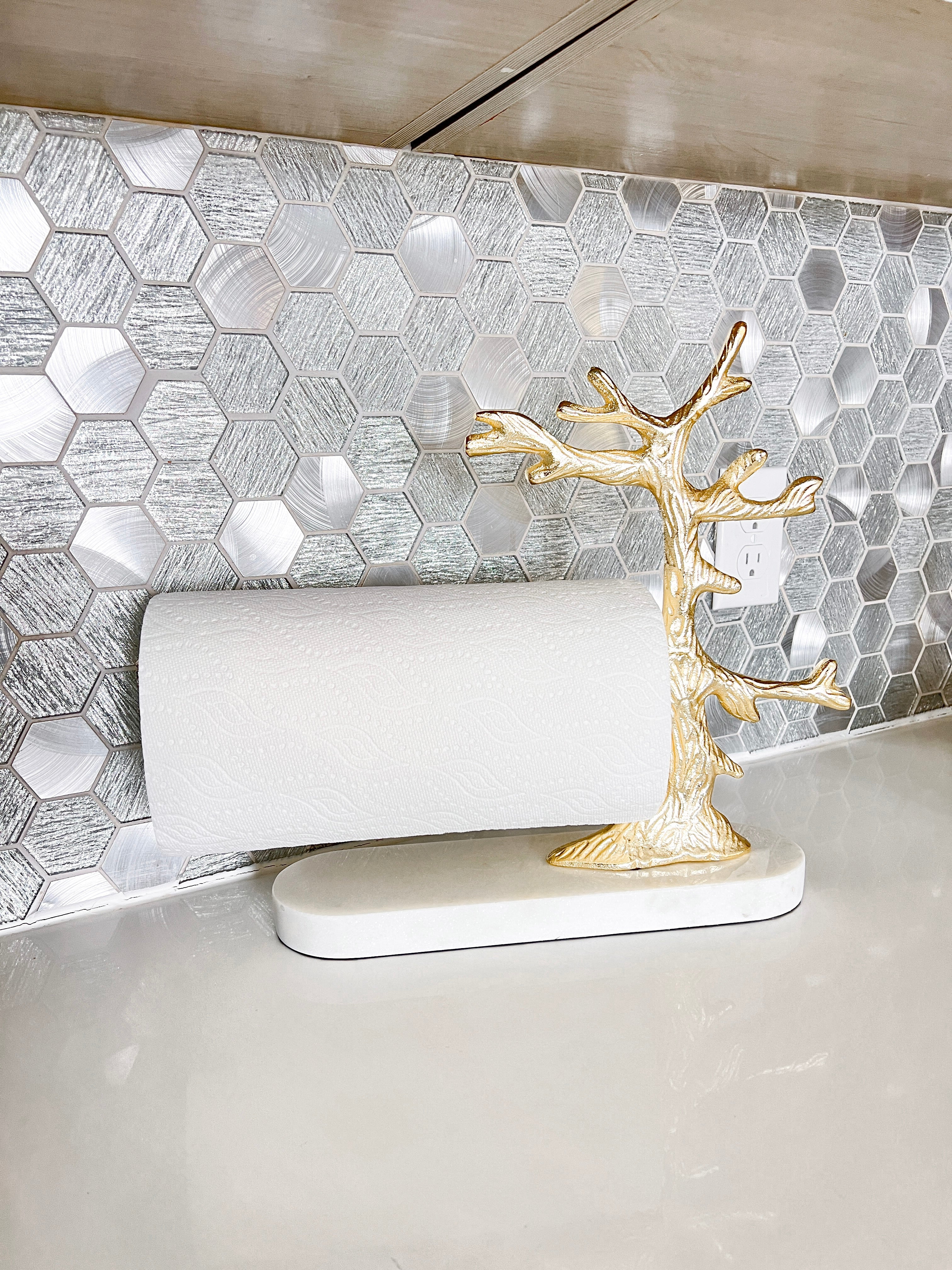 Gold Tree Branch Paper Towel Holder - HTS HOME DECOR
