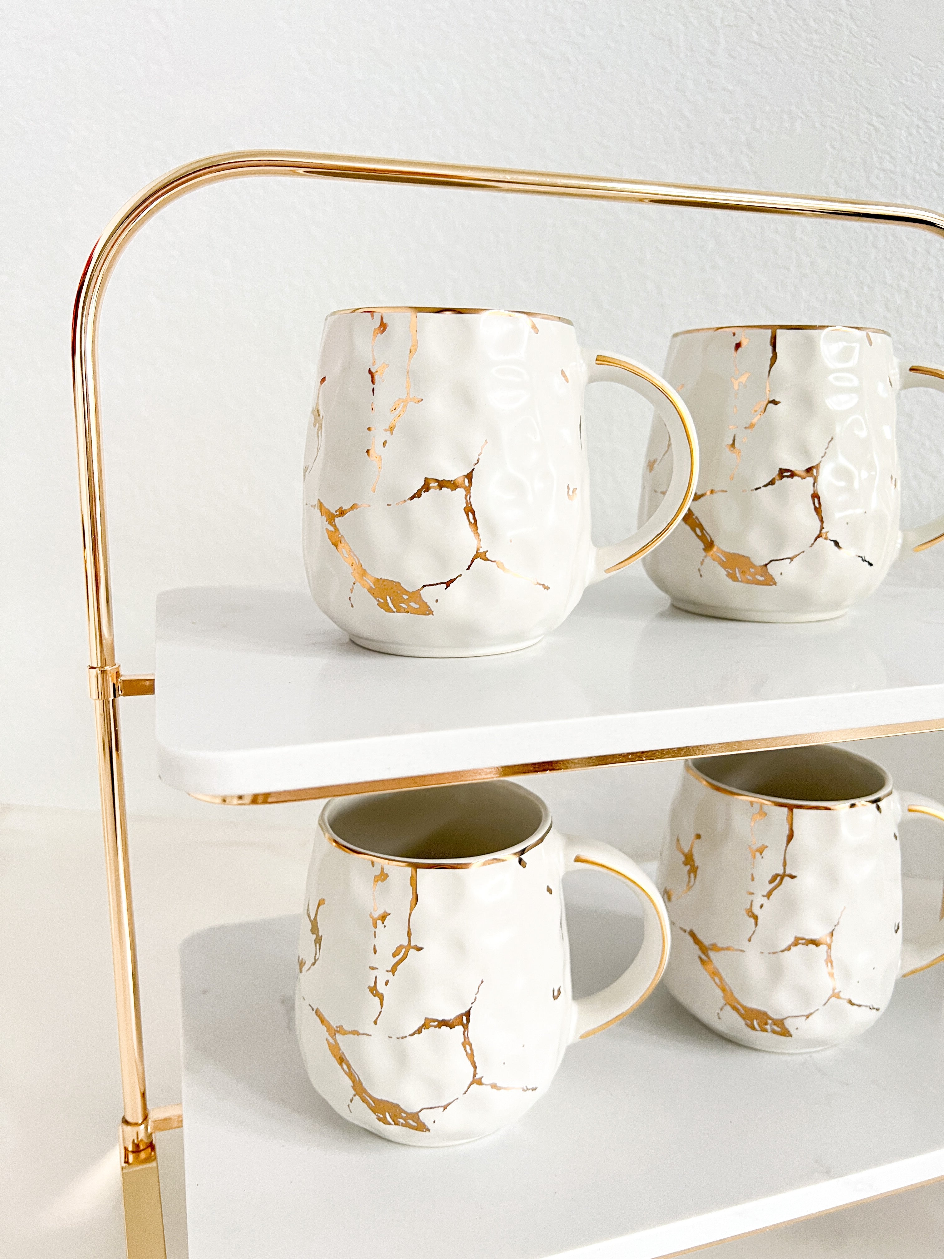 Gold Vein Textured Coffee Mug - HTS HOME DECOR