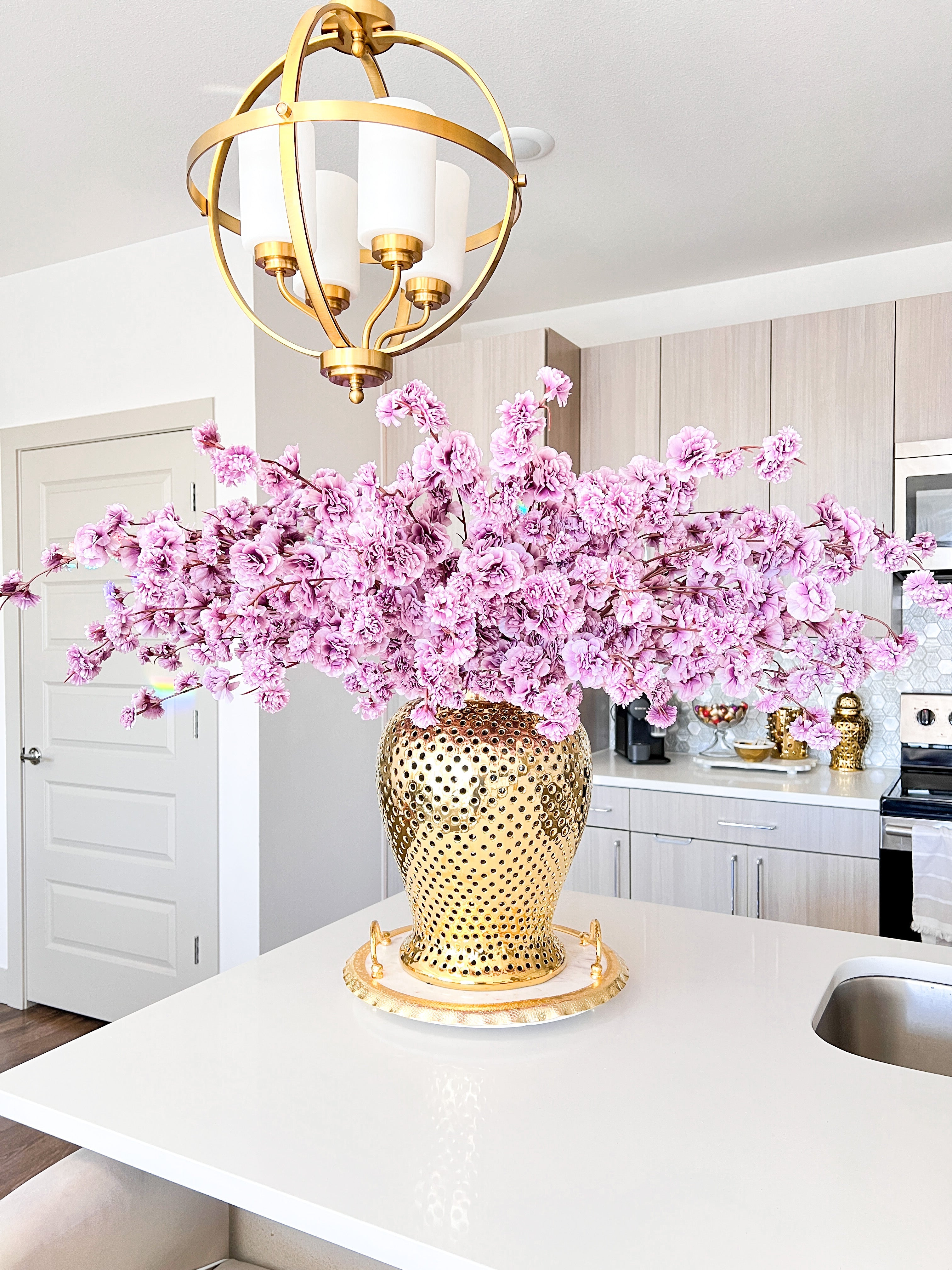 Light Purple Cherry Blossom Stems (Pack of 3 Stems) - HTS HOME DECOR