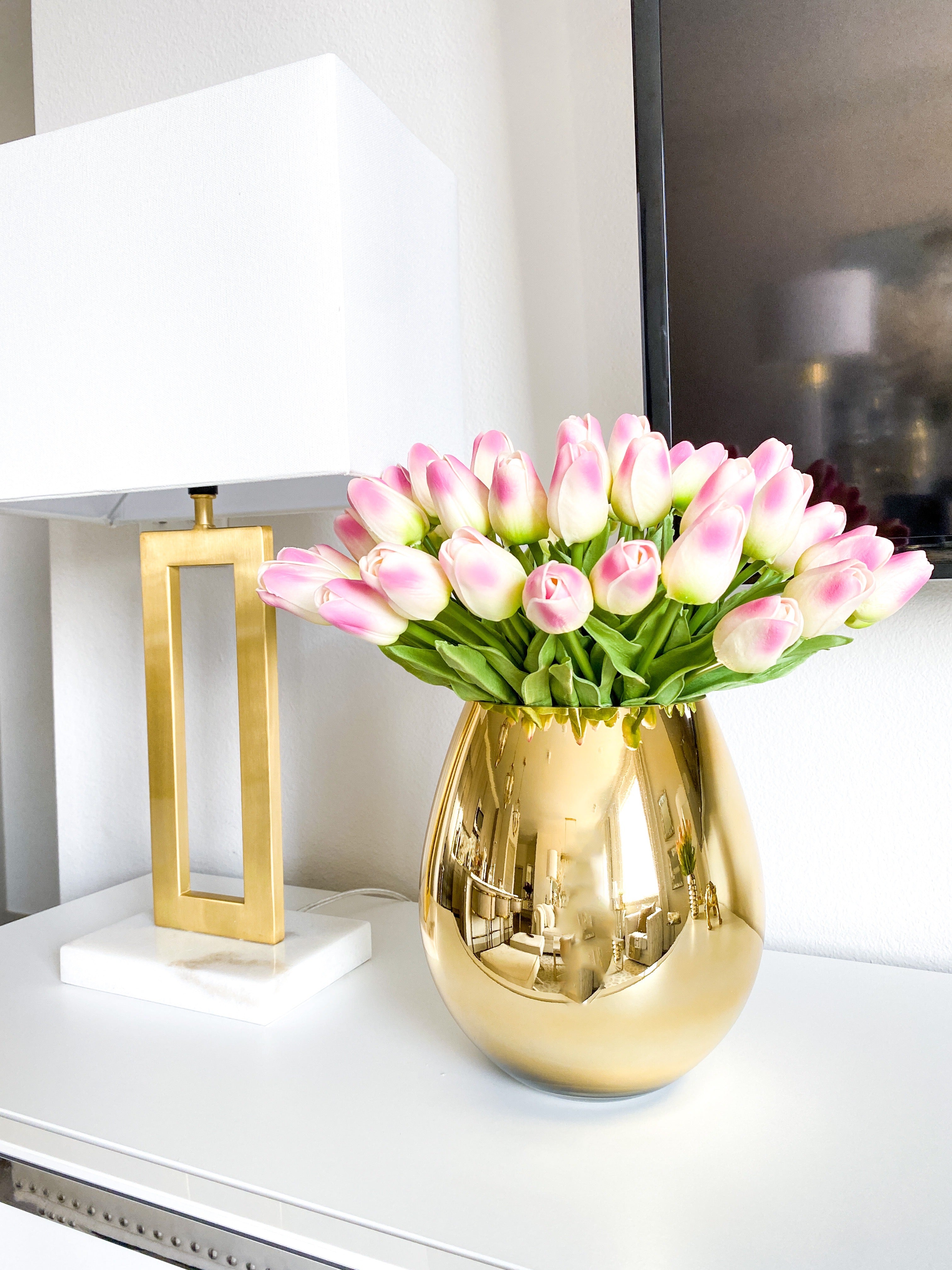 Metallic Gold Glass Vase - HTS HOME DECOR