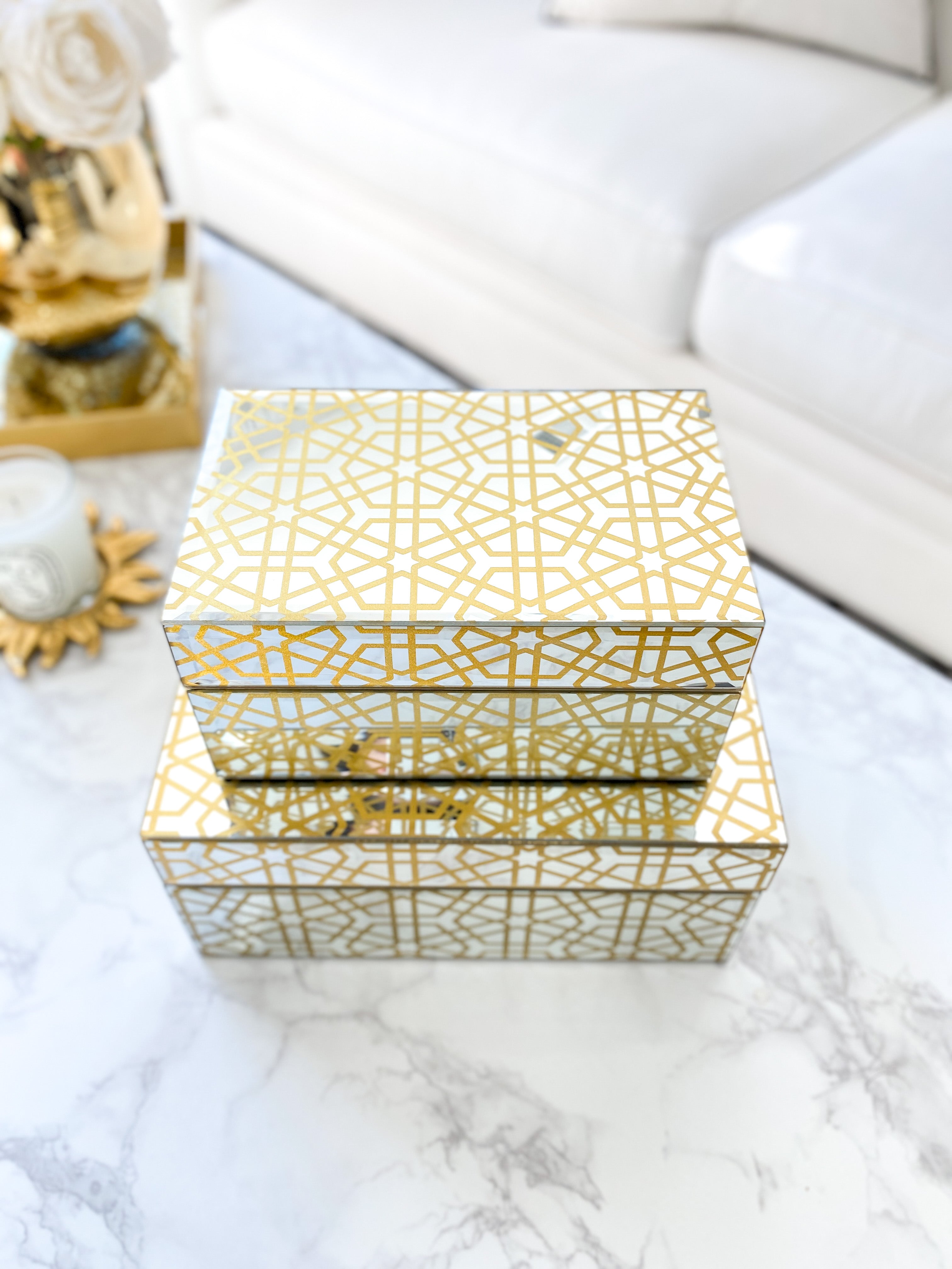 Mirrored Decorative Boxes (Set of 2) - HTS HOME DECOR