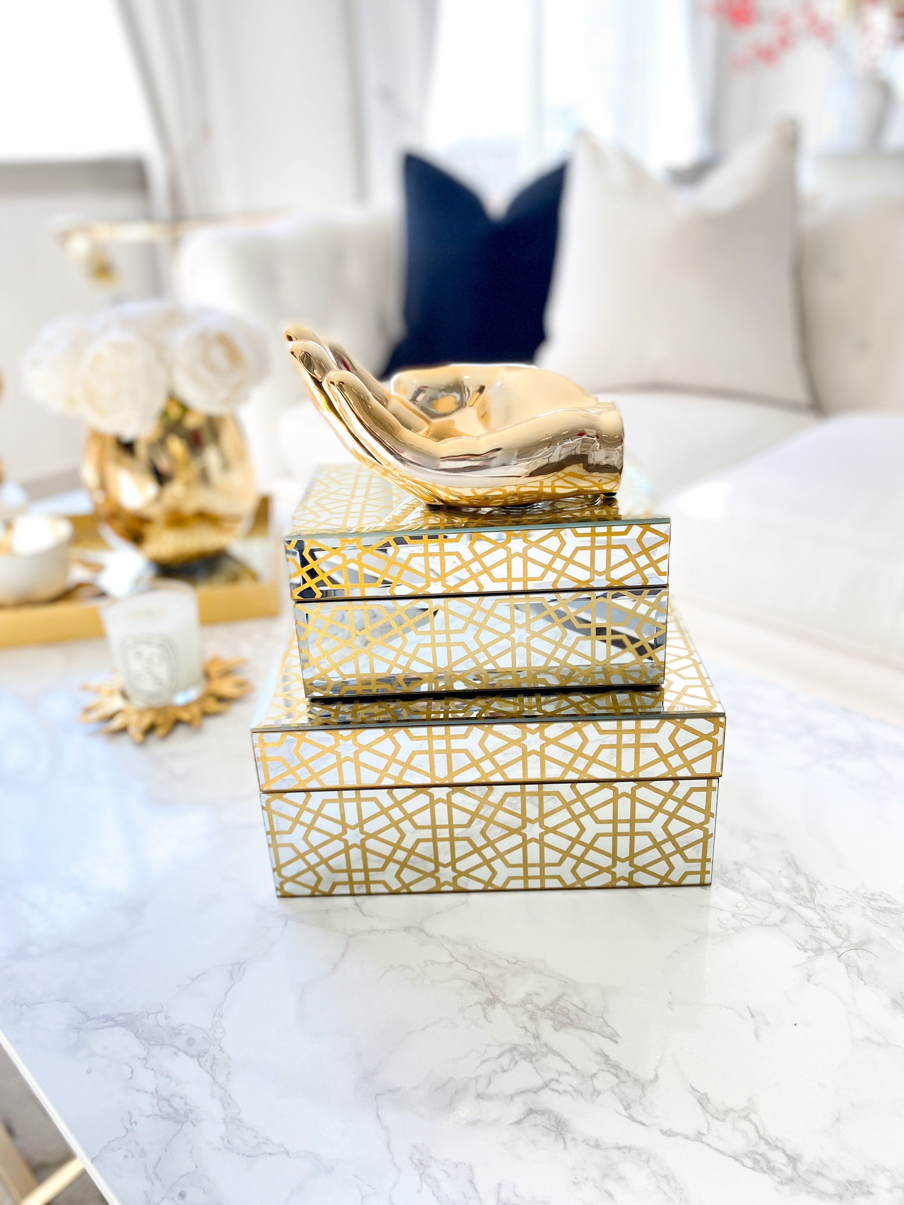 Mirrored Decorative Boxes (Set of 2) - HTS HOME DECOR