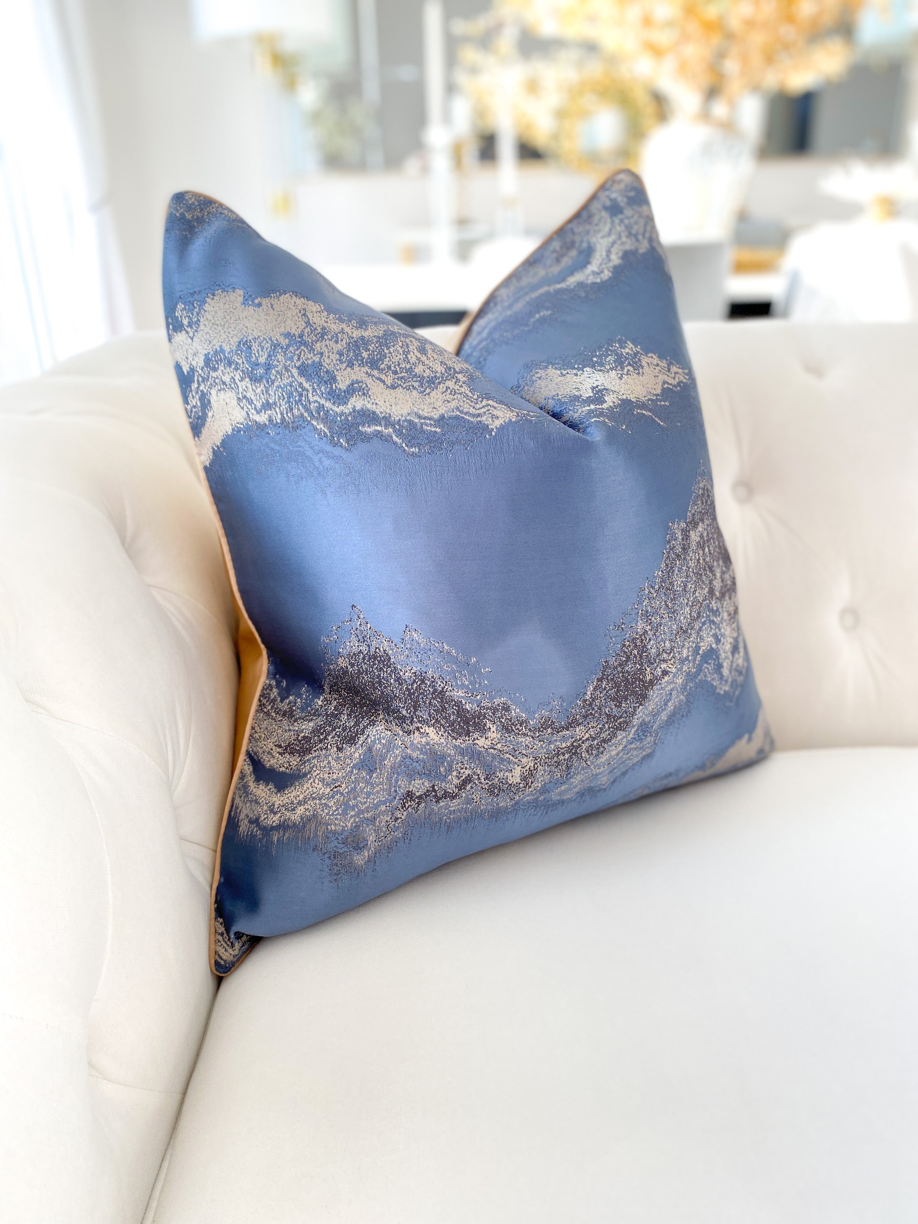 Night Blue Waves Pillow Cover - HTS HOME DECOR