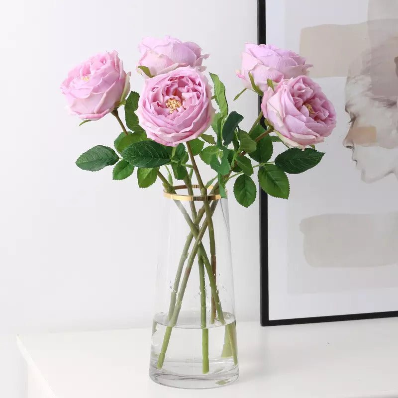 Real Touch Austin Rose ( Pack of 3 stems) - HTS HOME DECOR
