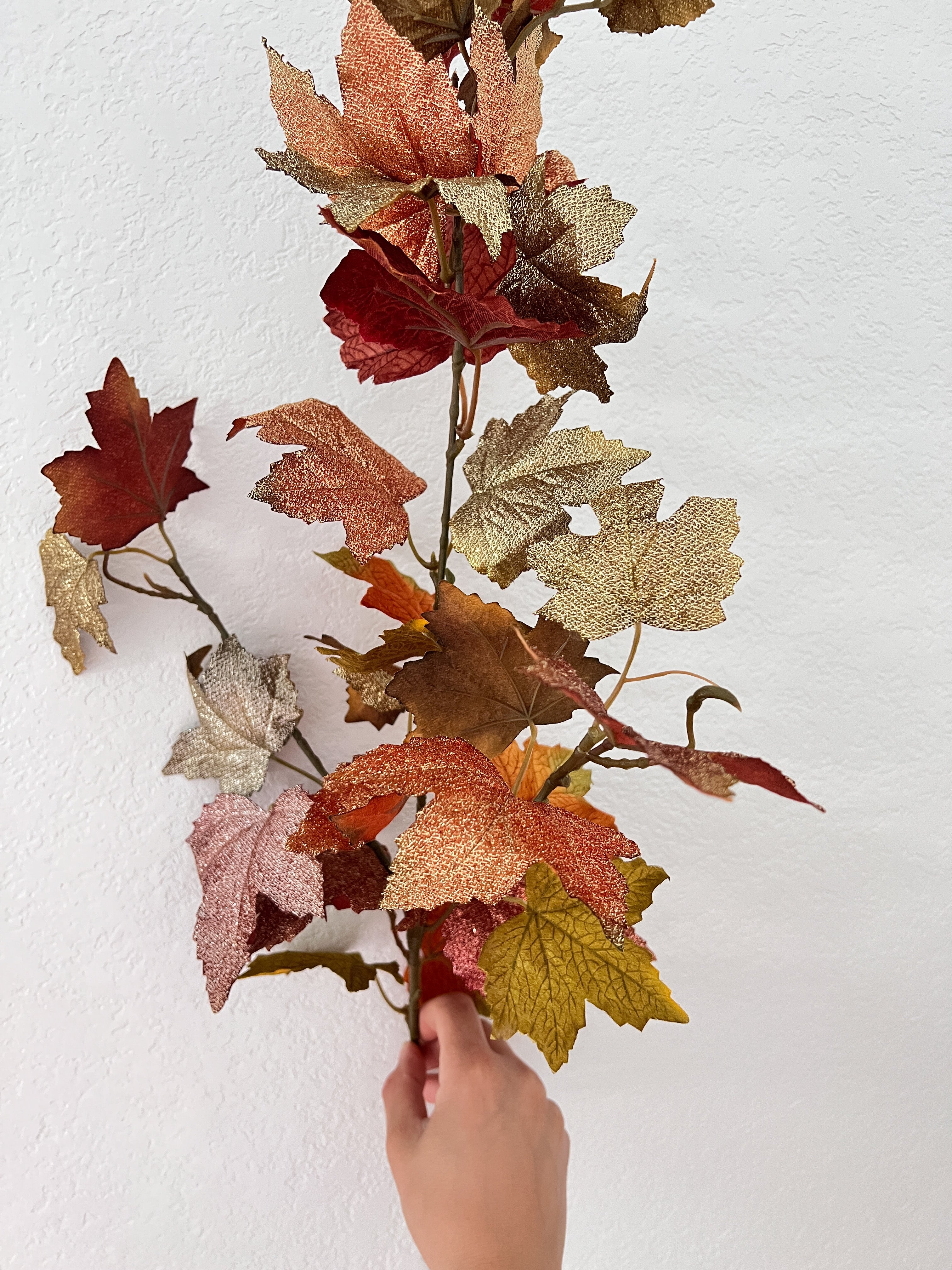 Rustic Orange Fall Mable Leaf Stems (Pack of 3 Stems) - HTS HOME DECOR