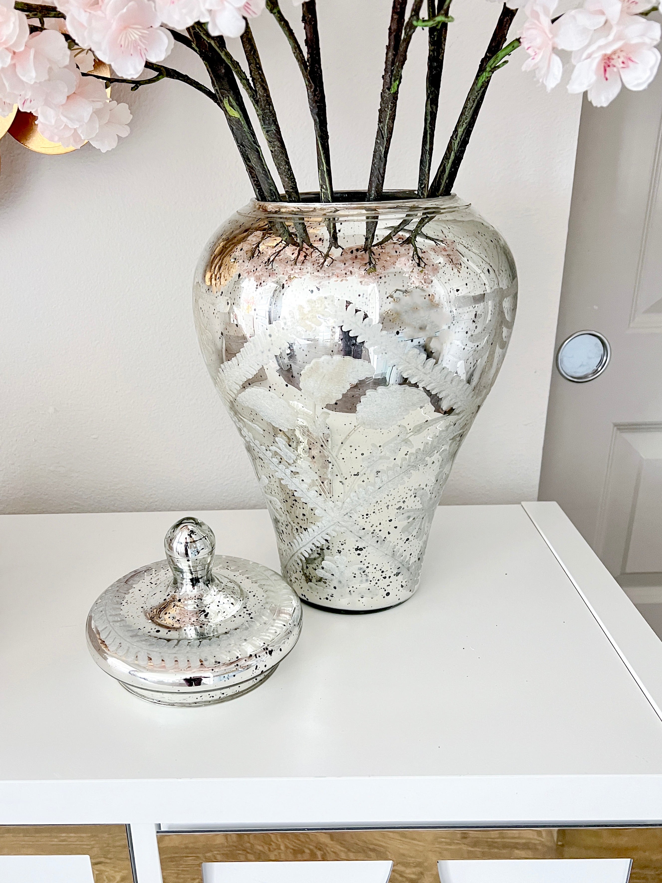 Silver Mirrored Ginger Jar - HTS HOME DECOR