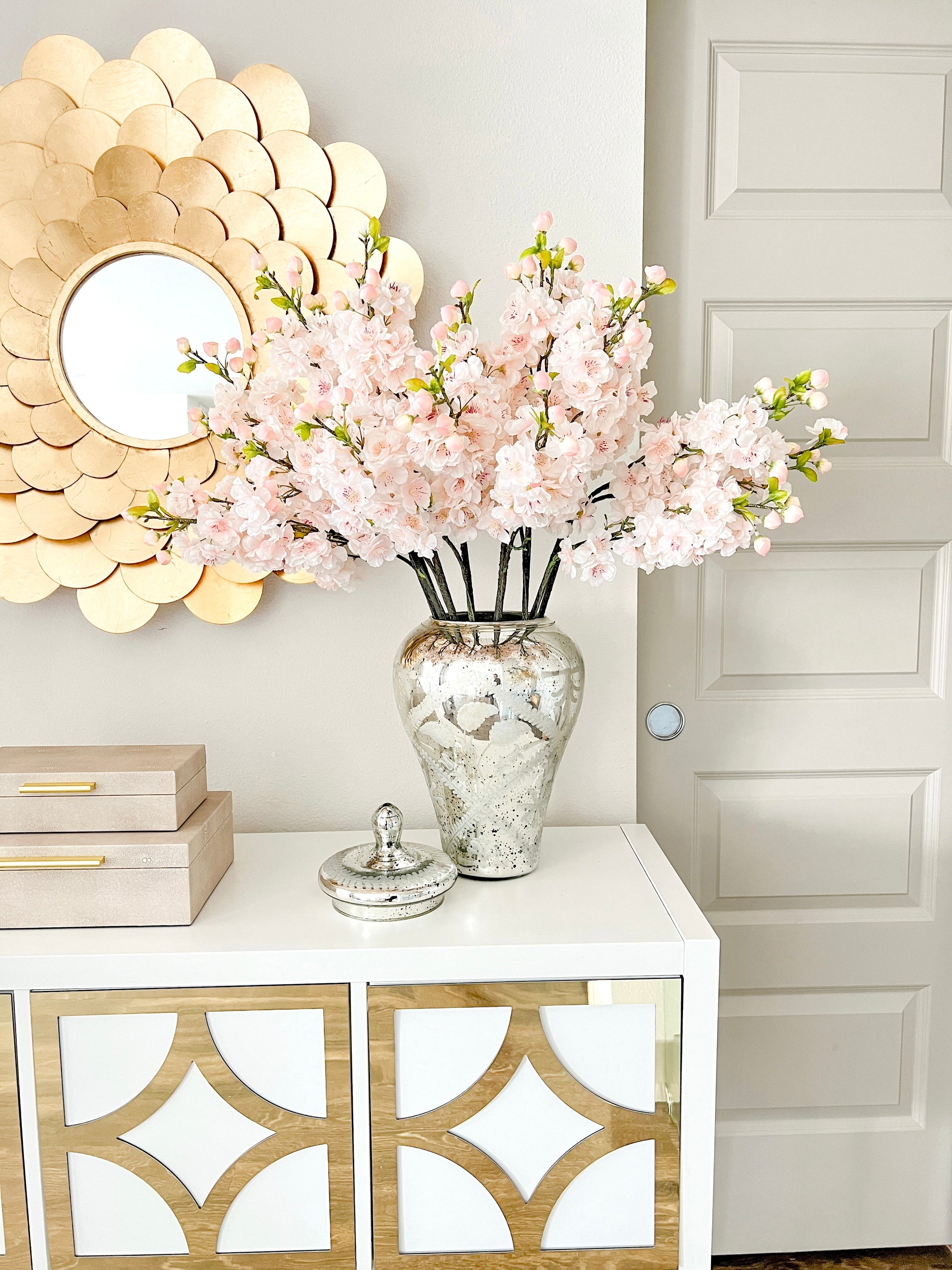 Silver Mirrored Ginger Jar HTS HOME DECOR