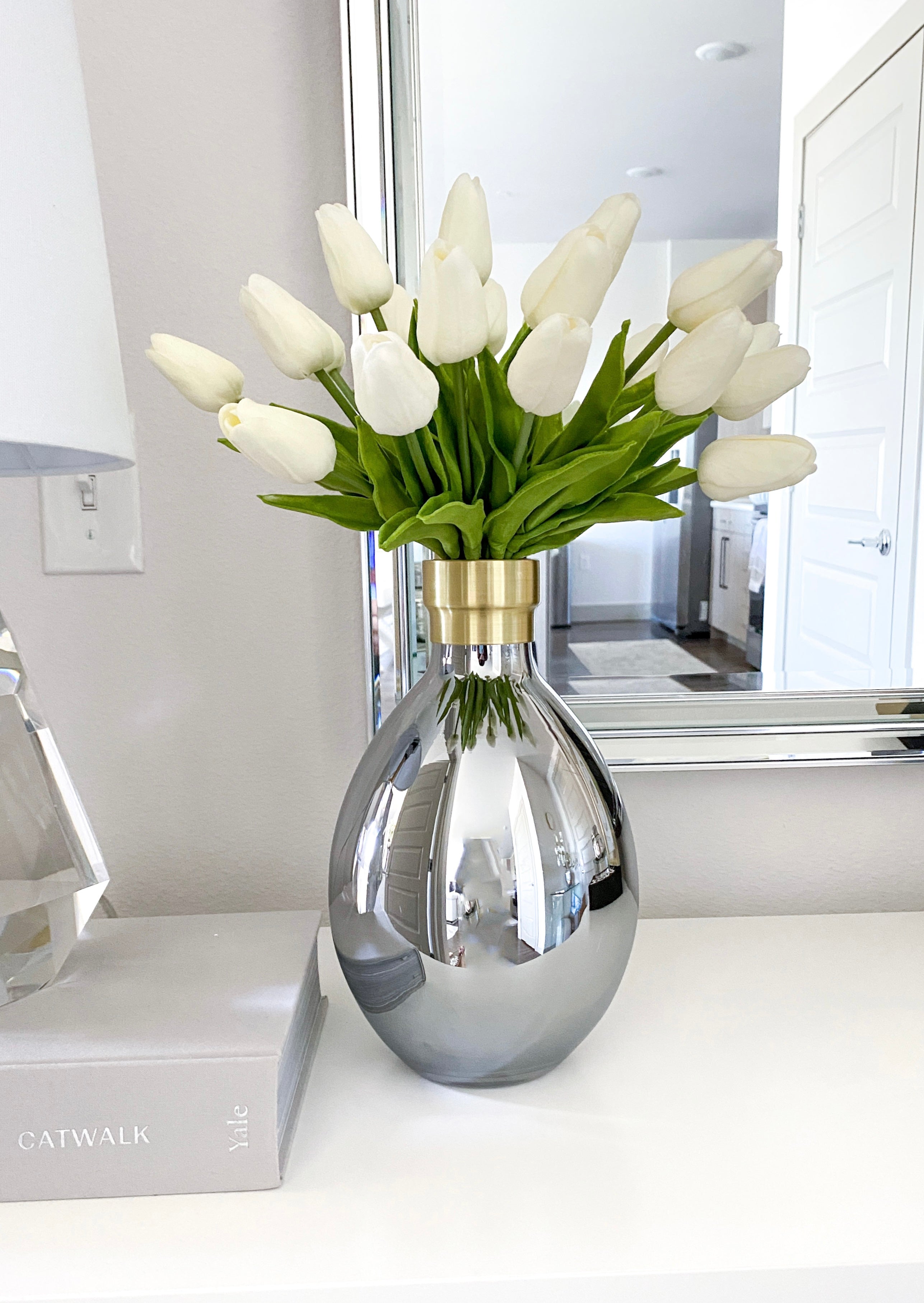 Silver Mirrored Reflective Glass Vase (Two Size) - HTS HOME DECOR
