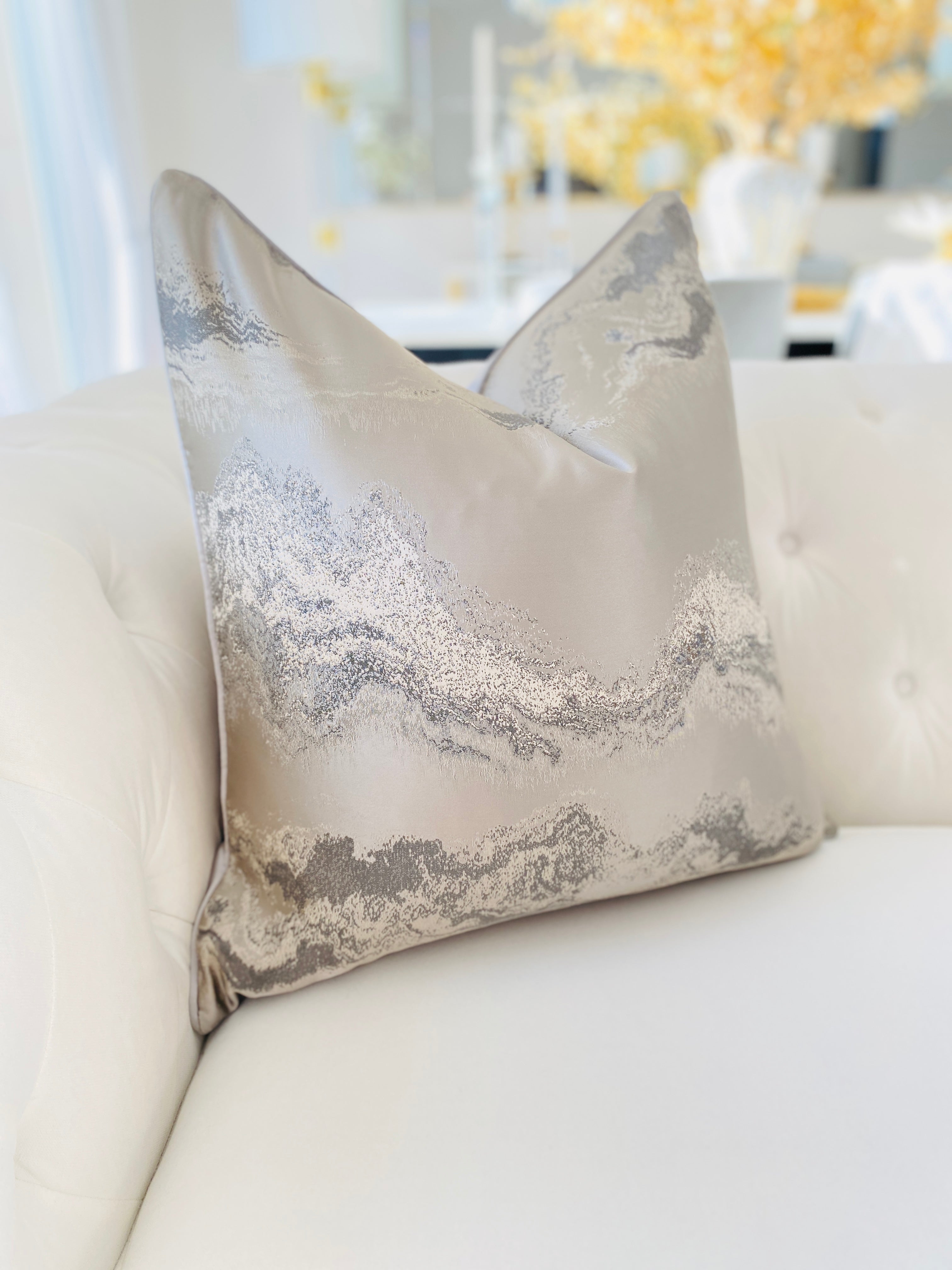 Silver Waves Pattern Pillow Cover - HTS HOME DECOR