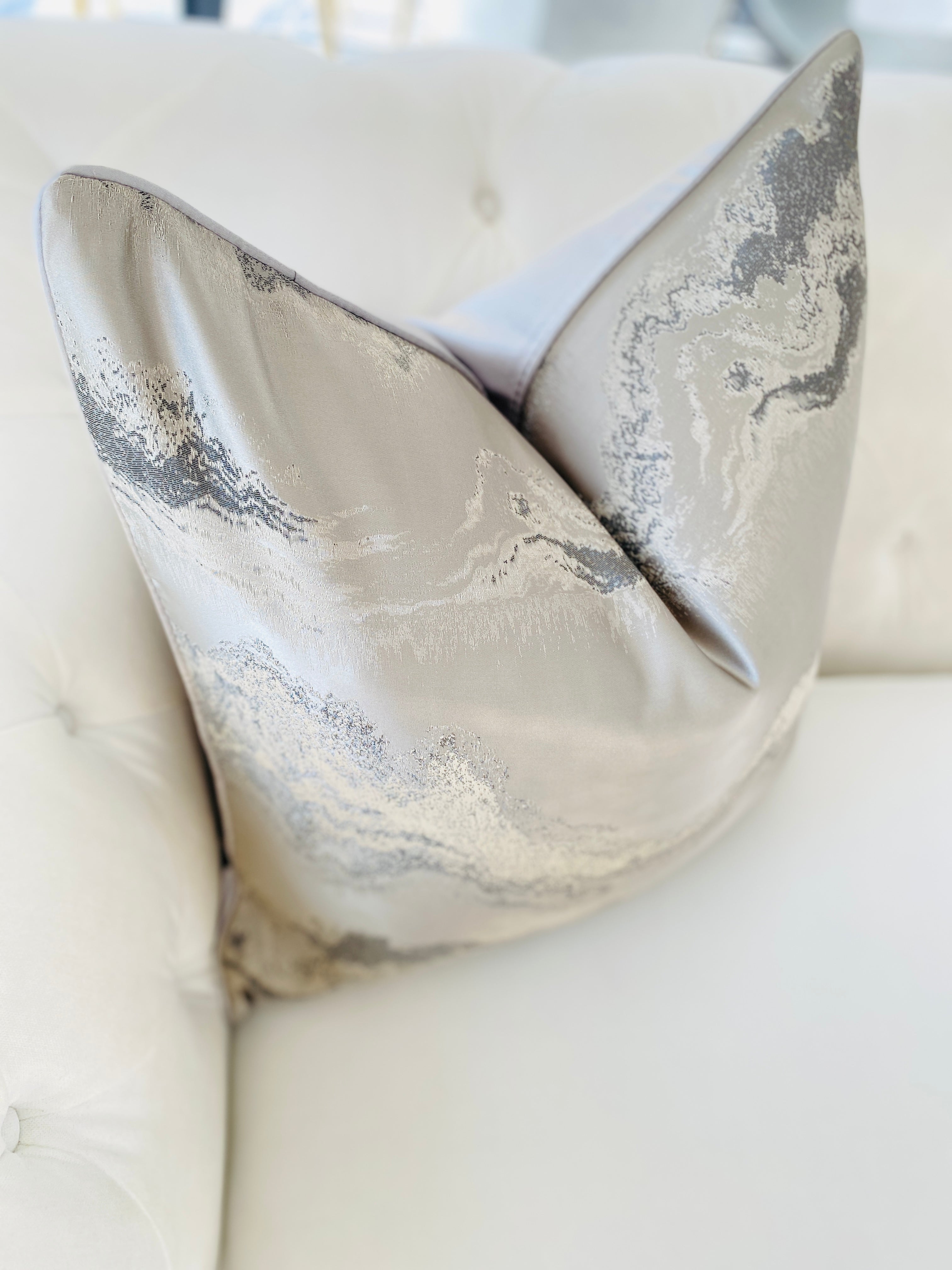 Silver Waves Pattern Pillow Cover - HTS HOME DECOR