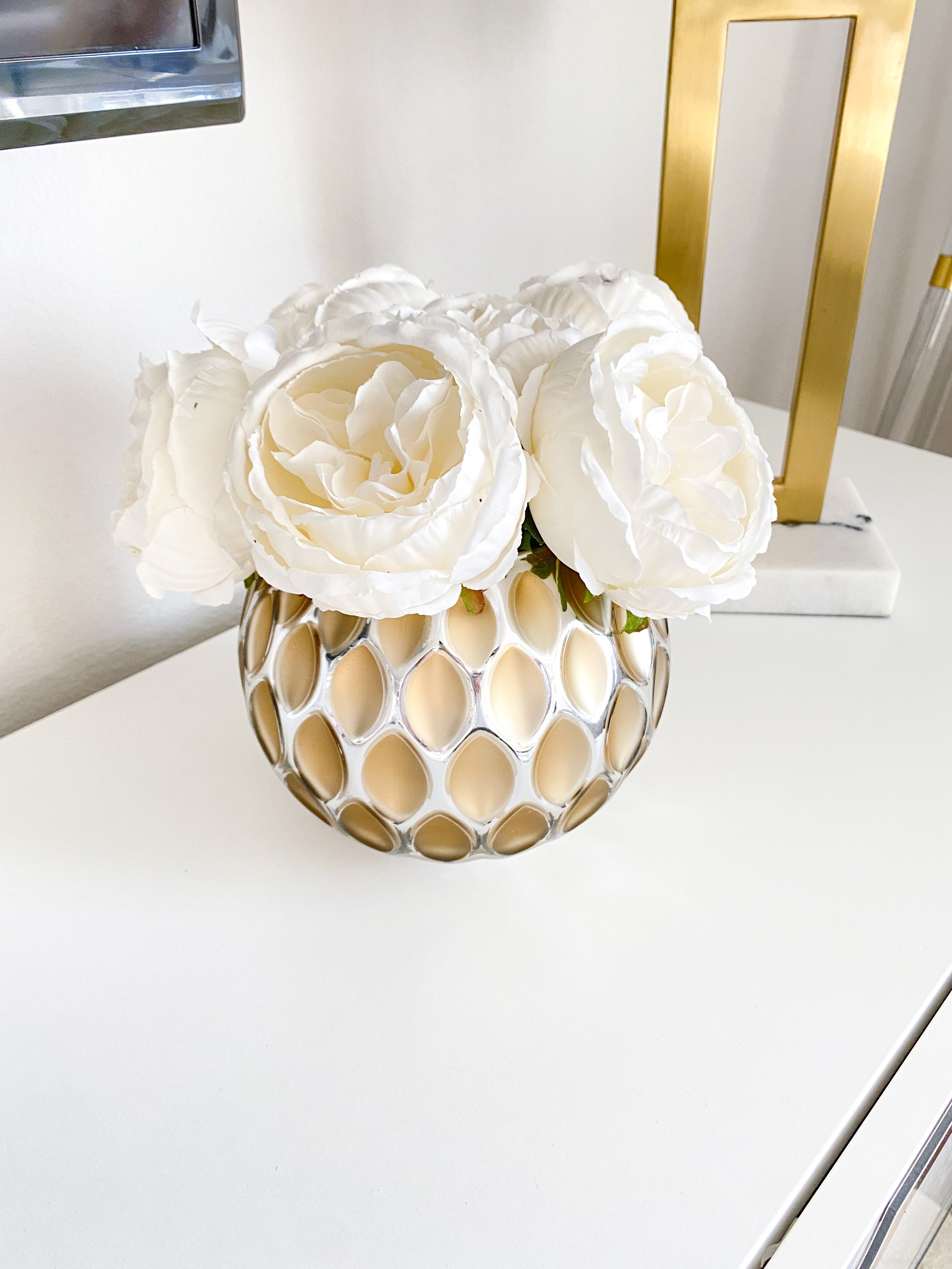 Two Tone Textured Gold Vase - HTS HOME DECOR