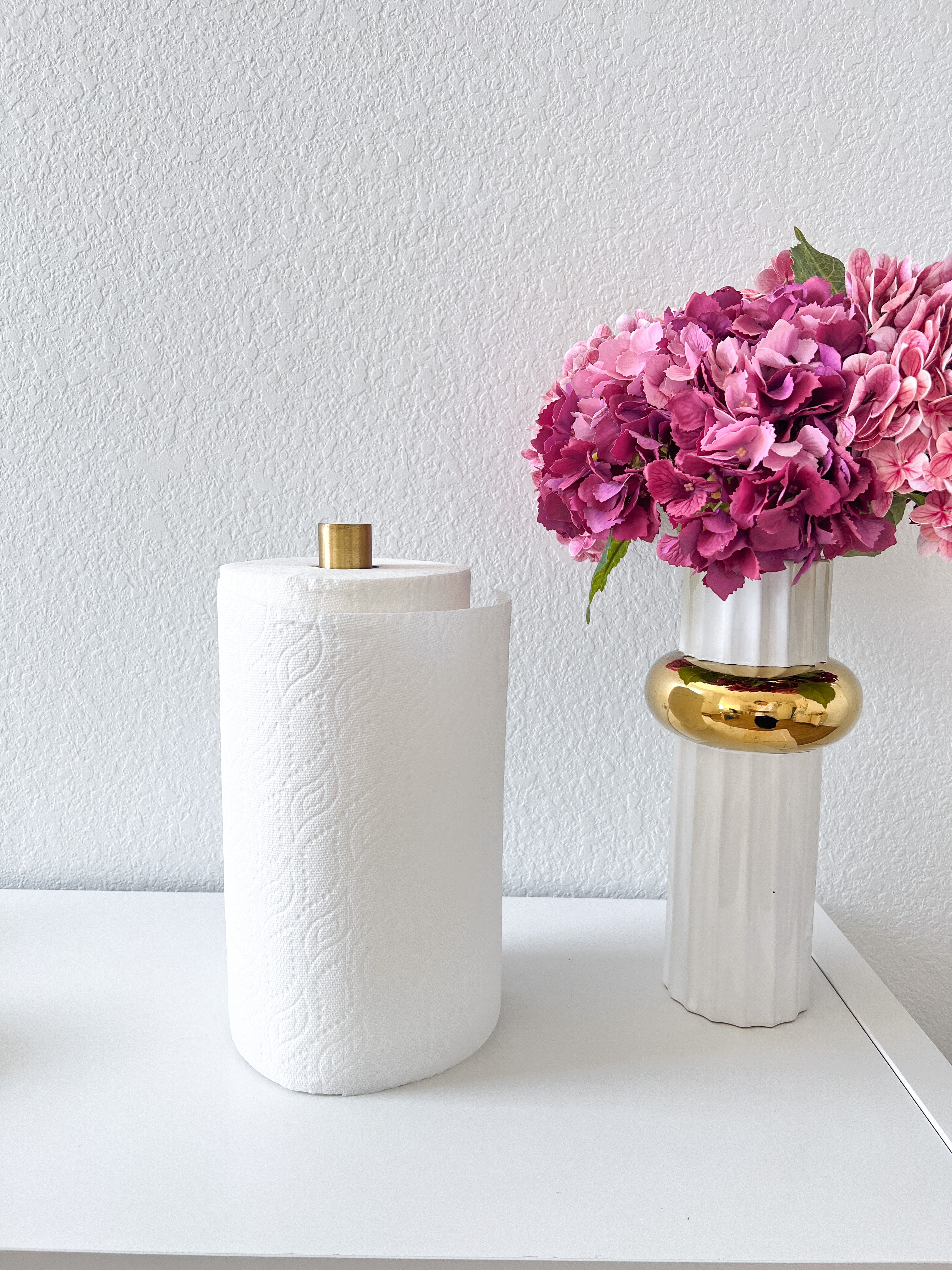 White and Gold Marble Paper Towel Holder - HTS HOME DECOR