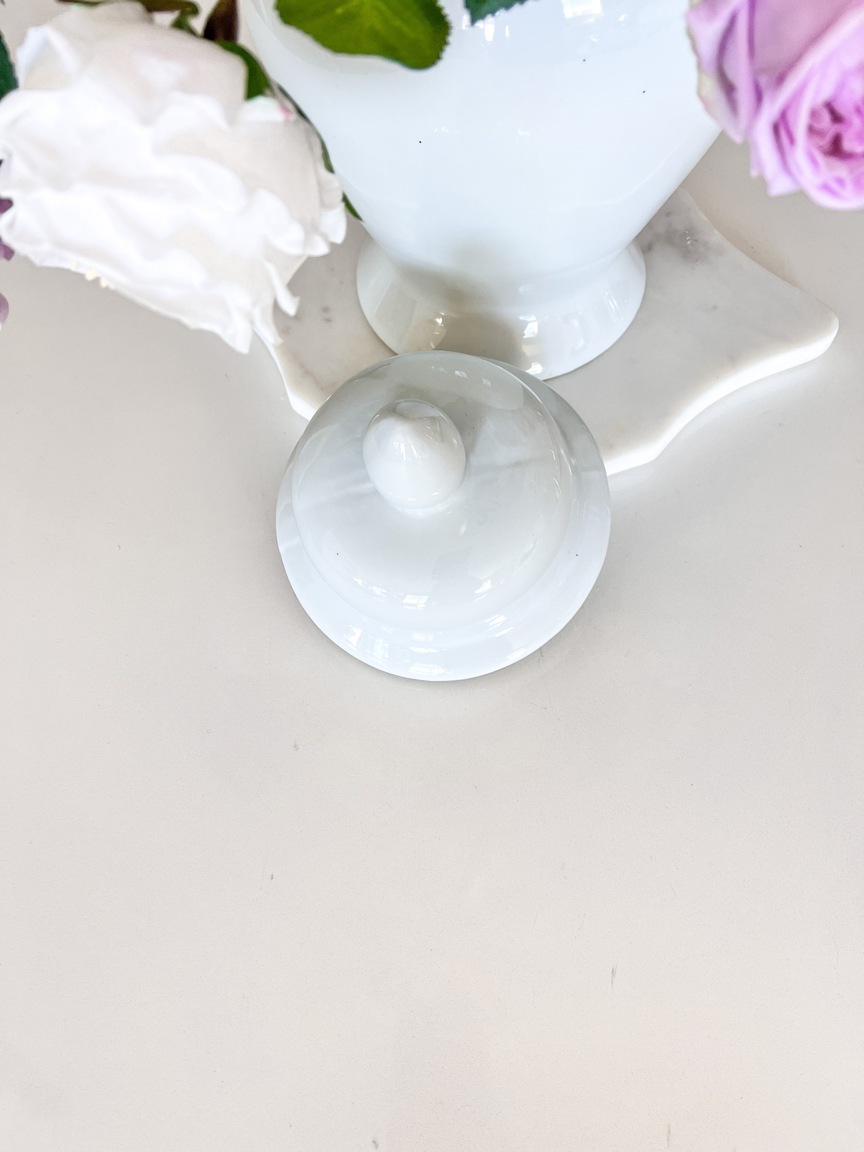 White Ceramic Ginger Jar - HTS HOME DECOR