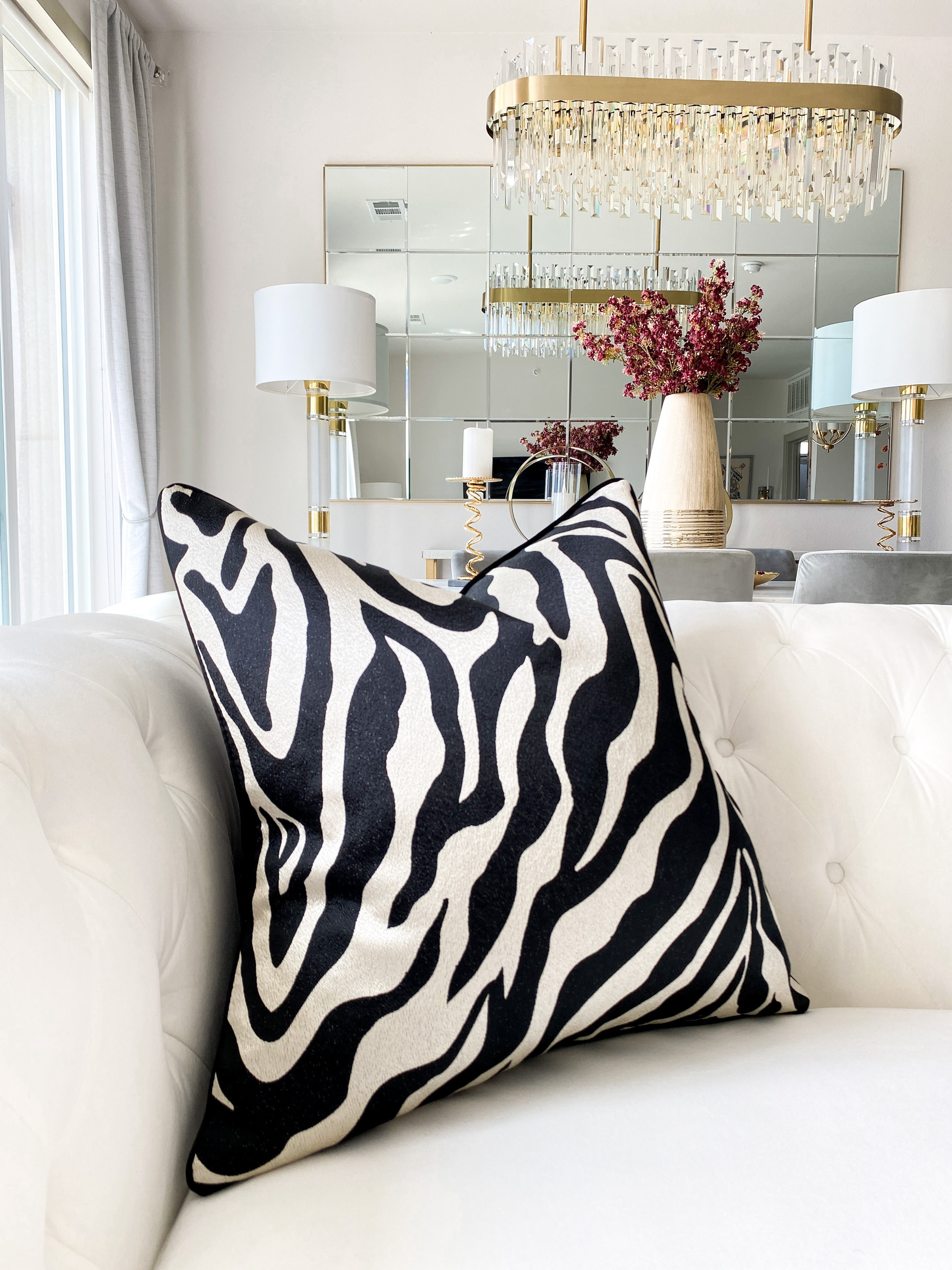 Zebra Print Pillow Cover 22x22 - HTS HOME DECOR